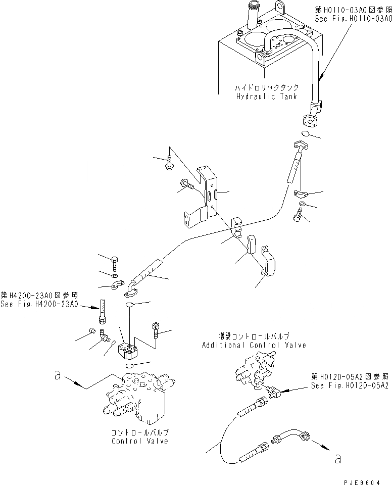 Схема запчастей Komatsu WA350-3A-SN - ГИДРОЛИНИЯ (ВОЗВРАТНАЯ ЛИНИЯ) (С 4-Х СЕКЦИОНН. УПРАВЛЯЮЩ. КЛАПАН)(№-) ГИДРАВЛИКА
