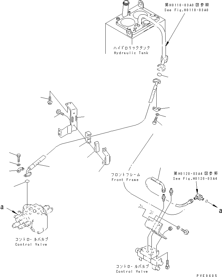 Схема запчастей Komatsu WA350-3A-SN - ГИДРОЛИНИЯ (ВОЗВРАТНАЯ ЛИНИЯ) (С СОЕДИНИТ. УСТР-ВО)(№-999) ГИДРАВЛИКА