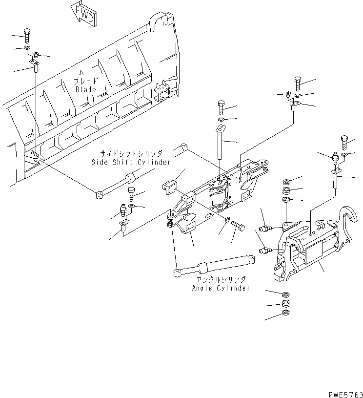 Схема запчастей Komatsu WA350-3A-SN - ОТВАЛ (S.P.A.P.) (НЕСУЩИЙ ЭЛЕМЕНТ) (С СОЕДИНИТ. УСТР-ВО) РАБОЧЕЕ ОБОРУДОВАНИЕ