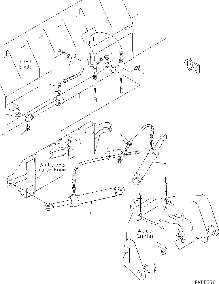 Схема запчастей Komatsu WA350-3A-SN - ОТВАЛ (S.P.A.P.) (ANGLE И БОКОВ. СДВИГ ЛИНИЯ ЦИЛИНДРА¤ /)(№-) РАБОЧЕЕ ОБОРУДОВАНИЕ