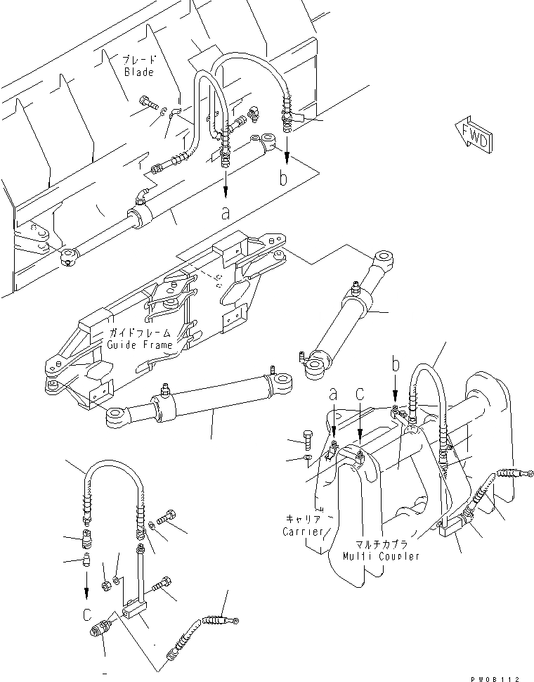 Схема запчастей Komatsu WA350-3A-SN - ОТВАЛ (S.P.A.P.) (БОКОВ. СДВИГ ЛИНИЯ ЦИЛИНДРА) (С СОЕДИНИТ. УСТР-ВО)(№-) РАБОЧЕЕ ОБОРУДОВАНИЕ