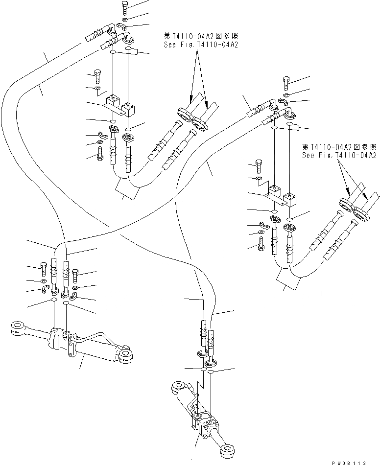 Схема запчастей Komatsu WA350-3A-SN - ОТВАЛ (MULTI ОТВАЛ) (ЦИЛИНДР ОТВАЛА ЛИНИЯ)(№-) РАБОЧЕЕ ОБОРУДОВАНИЕ