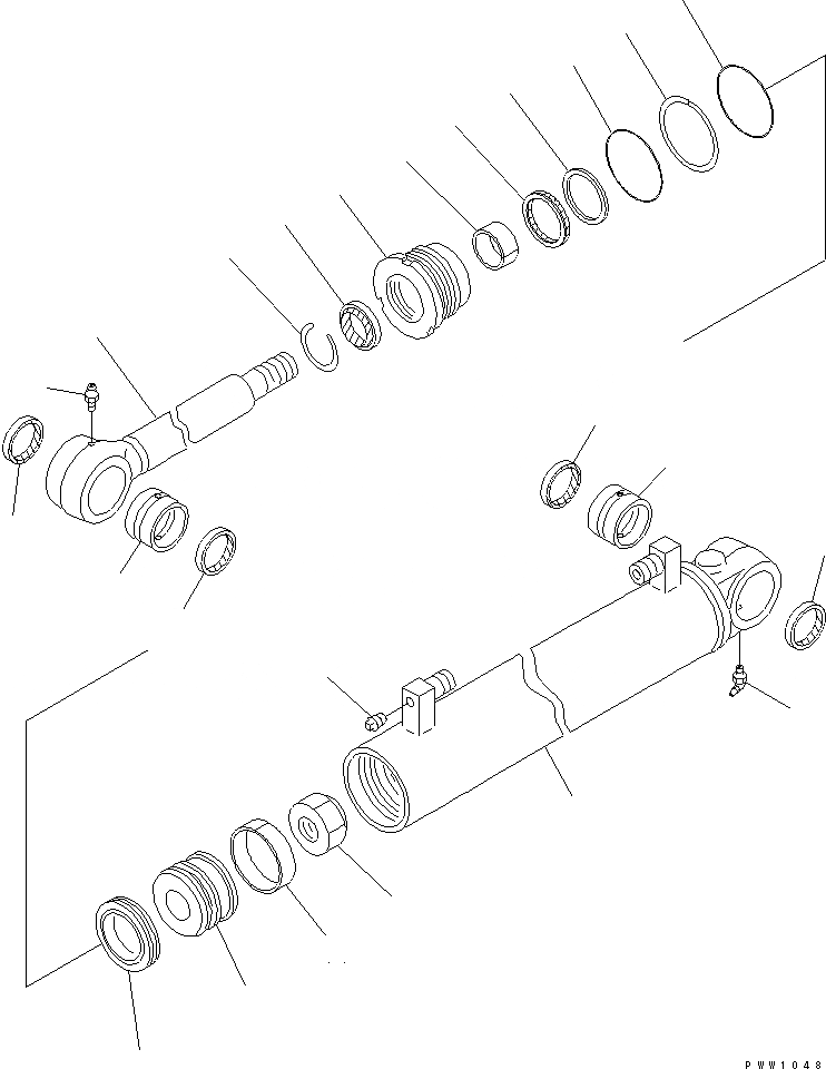Схема запчастей Komatsu WA350-3A-SN - ЦИЛИНДР РУЛЕВ. УПР-Я(№-) ОСНОВН. КОМПОНЕНТЫ И РЕМКОМПЛЕКТЫ