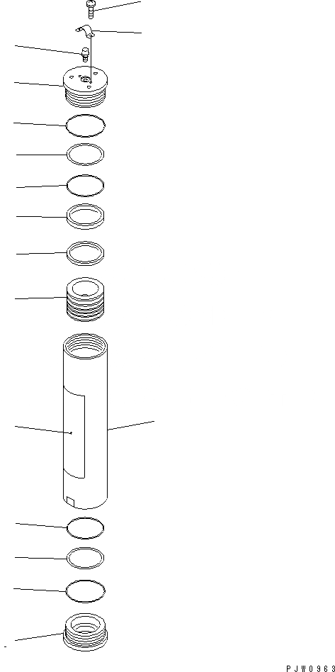 Схема запчастей Komatsu WA350-3A-SN - АККУМУЛЯТОР (УПРАВЛ-Е ТОРМОЗОМ) (ВНУТР. ЧАСТИ)(№-7) ОСНОВН. КОМПОНЕНТЫ И РЕМКОМПЛЕКТЫ