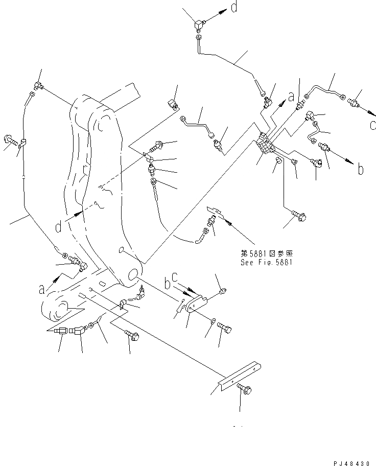 Схема запчастей Komatsu WA380-3 - АВТОМАТИЧ. СМАЗ. СИСТЕМА (КОЛЕНЧАТЫЙ РЫЧАГ ЛИНИЯ)(№-) РАМА И ЧАСТИ КОРПУСА