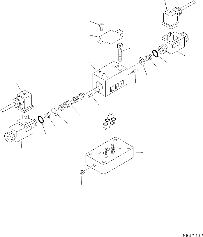 Схема запчастей Komatsu WA380-5-SN - СОЛЕНОИДНЫЙ КЛАПАН (ВНУТР. ЧАСТИ) ГИДРАВЛИКА