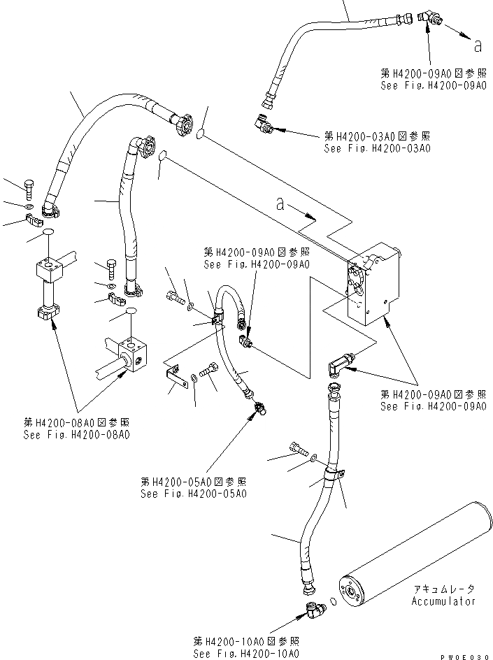 Схема запчастей Komatsu WA380-5-SN - ГИДРОЛИНИЯ (ЛИНИЯ ECSS) (С ДОПОЛН. 2-Х СЕКЦИОНН. КЛАПАН) ГИДРАВЛИКА