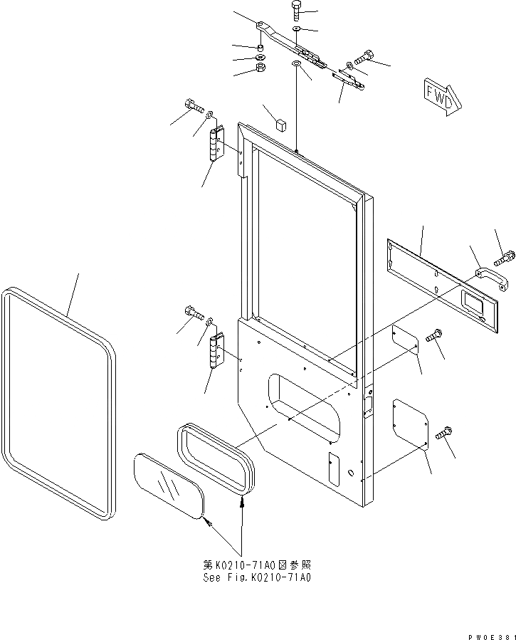 Схема запчастей Komatsu WA380-5-SN - КАБИНА ДЛЯ 2 ЧЕЛ. (ДВЕРЬ ПРАВ.¤ КОМПОНЕНТЫ) КАБИНА ОПЕРАТОРА И СИСТЕМА УПРАВЛЕНИЯ