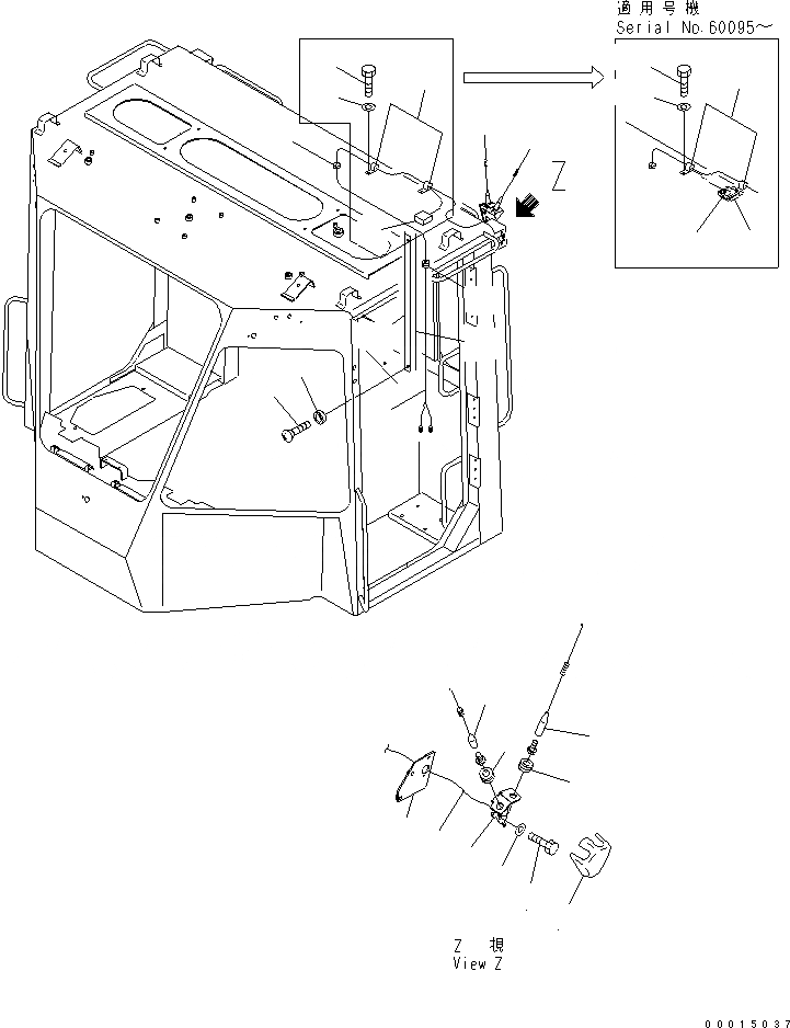 Схема запчастей Komatsu WA380-5-SN - КАБИНА ДЛЯ 2 ЧЕЛ. (KOMTRAX) (АНТЕННА) КАБИНА ОПЕРАТОРА И СИСТЕМА УПРАВЛЕНИЯ