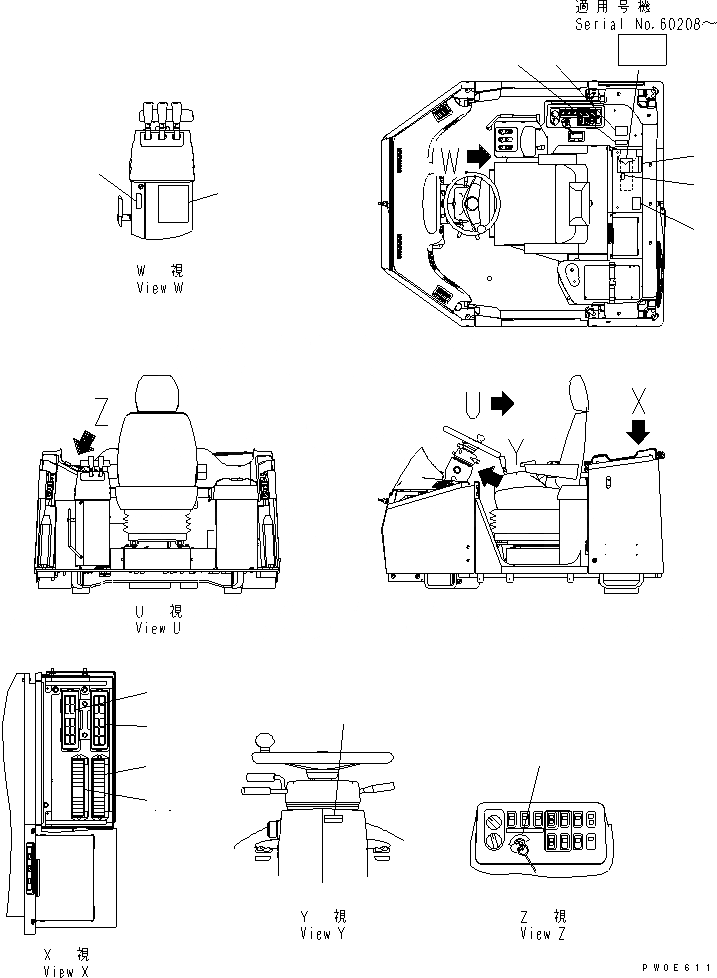 Схема запчастей Komatsu WA380-5-SN - ПОЛ ТАБЛИЧКИ (ДЛЯ 3-Х СЕКЦИОНН.¤ ДЛЯ PITCH ANGLE PНИЗ.) КАБИНА ОПЕРАТОРА И СИСТЕМА УПРАВЛЕНИЯ