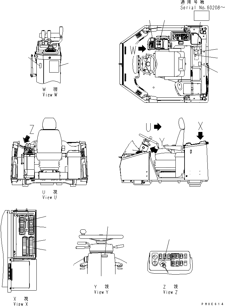 Схема запчастей Komatsu WA380-5-SN - ПОЛ ТАБЛИЧКИ (ДЛЯ MONO + РЫЧАГ¤ SNOW ANGLE PНИЗ.) КАБИНА ОПЕРАТОРА И СИСТЕМА УПРАВЛЕНИЯ