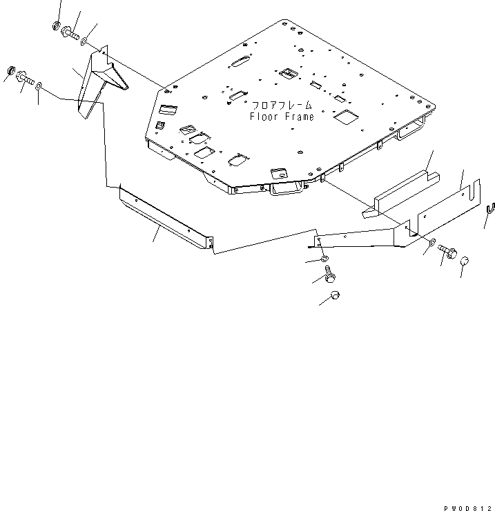 Схема запчастей Komatsu WA380-5-SN - ПОКРЫТИЕ ПОЛА ЧАСТИ КОРПУСА