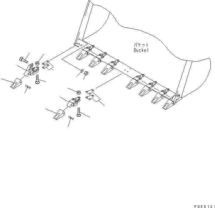 Схема запчастей Komatsu WA380-5-SN - TIP TOOTH РАБОЧЕЕ ОБОРУДОВАНИЕ