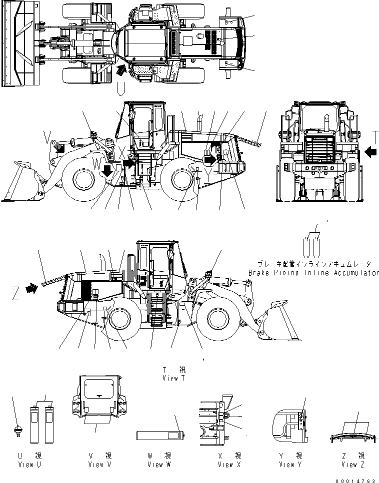 Схема запчастей Komatsu WA380-5-SN - МАРКИРОВКА (ДЛЯ АВТОМАТИЧ. СМАЗ.) МАРКИРОВКА