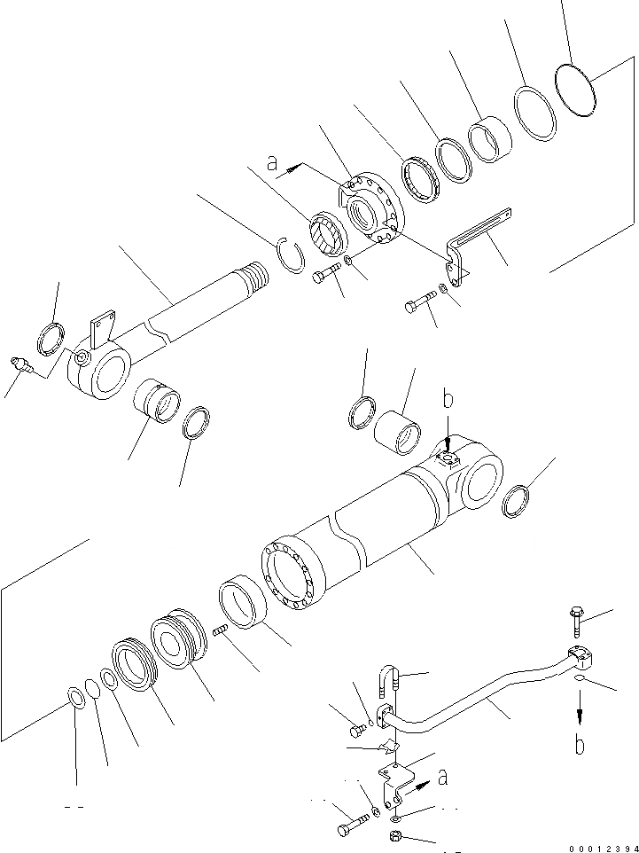 Схема запчастей Komatsu WA380-5-SN - ЦИЛИНДР КОВША (ВНУТР. ЧАСТИ) (БОЛЬШ. КОВШ) ОСНОВН. КОМПОНЕНТЫ И РЕМКОМПЛЕКТЫ