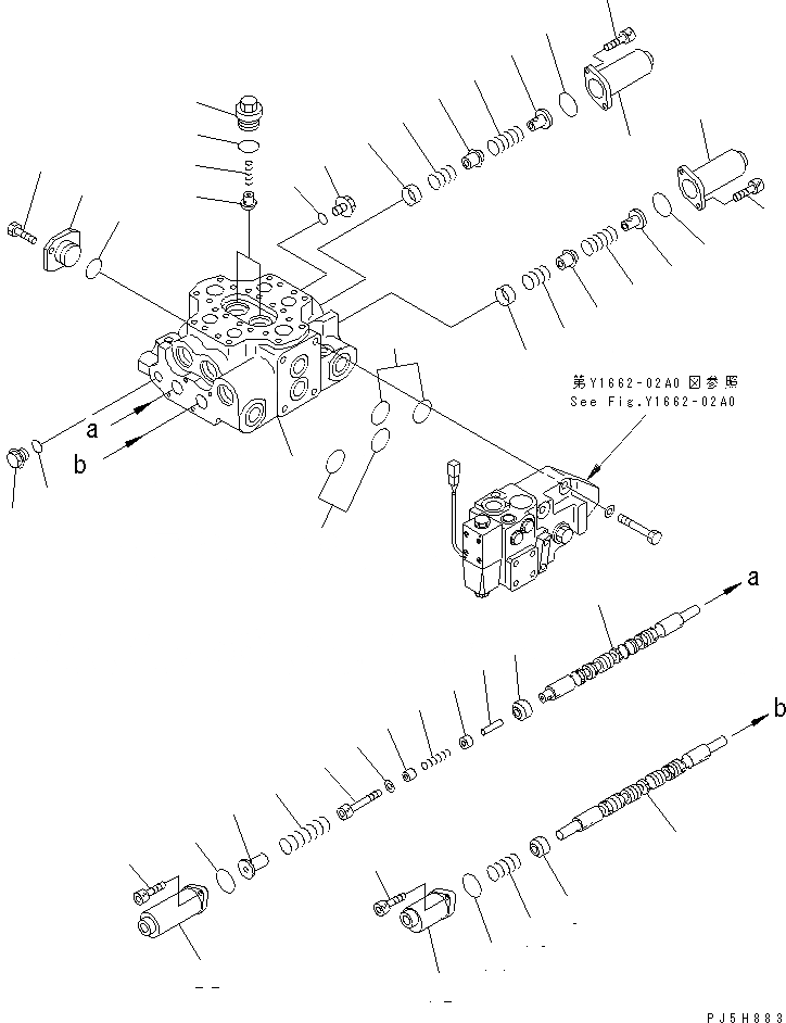 Схема запчастей Komatsu WA380-5-SN - КОНТРОЛЬНЫЙ КЛАПАН (2-Х СЕЦИОНН.) (/) (ДЛЯ СОЕДИНИТ. УСТР-ВО) ОСНОВН. КОМПОНЕНТЫ И РЕМКОМПЛЕКТЫ