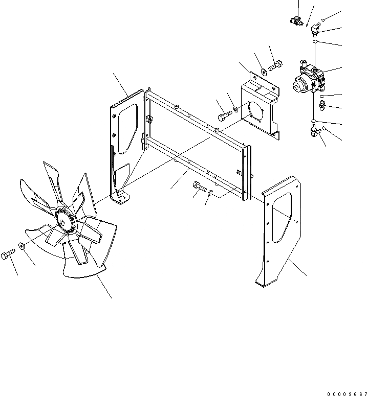 Схема запчастей Komatsu WA380-5-TN - ПРИВОД ВЕНТИЛЯТОРА (ДЛЯ ТУННЕЛЬН. СПЕЦ-Я.) ГИДРАВЛИКА