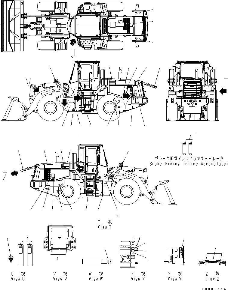 Схема запчастей Komatsu WA380-5-TN - МАРКИРОВКА (ДЛЯ ТУННЕЛЬН. СПЕЦ-Я.) МАРКИРОВКА