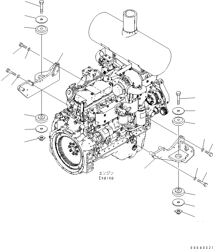Схема запчастей Komatsu WA380-6 - КРЕПЛЕНИЕ ДВИГАТЕЛЯ(№-) КОМПОНЕНТЫ ДВИГАТЕЛЯ