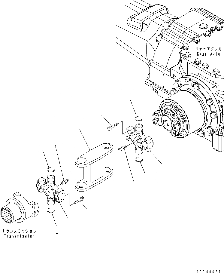 Схема запчастей Komatsu WA380-6 - ВЕДУЩ. ВАЛ (ЗАДН.)(№-) ТРАНСМИССИЯ