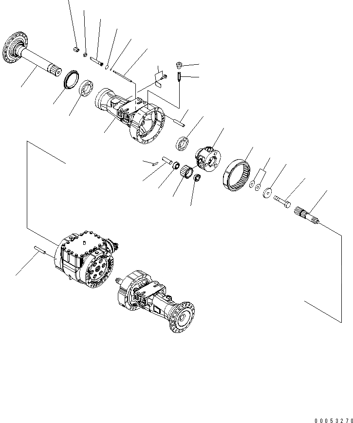 Схема запчастей Komatsu WA380-6 - ПЕРЕДНИЙ МОСТ (КОНЕЧНАЯ ПЕРЕДАЧА) (ПРАВ.)(№-) ТРАНСМИССИЯ