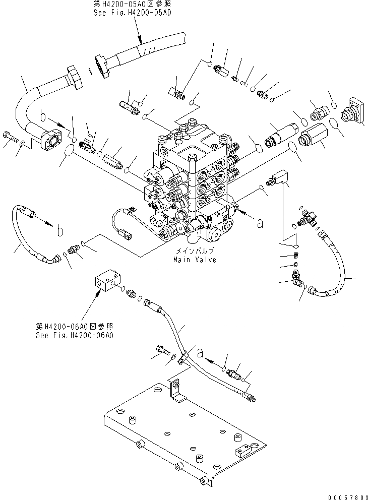 Схема запчастей Komatsu WA380-6 - ОСНОВН. КЛАПАН (ПАТРУБОК) (ДЛЯ 3-Х СЕКЦИОНН. КОНТРОЛЬН. КЛАПАН)(№-) ГИДРАВЛИКА