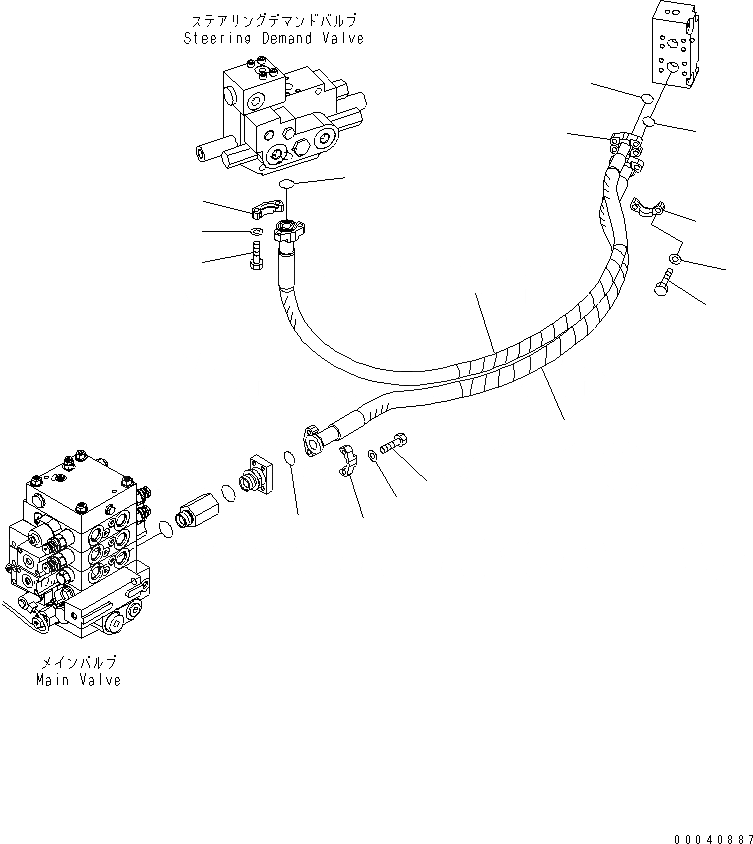 Схема запчастей Komatsu WA380-6 - ГИДРОЛИНИЯ (ОХЛАЖДЕНИЕ СИСТЕМЫ ПОВОРОТА)(№-) ГИДРАВЛИКА