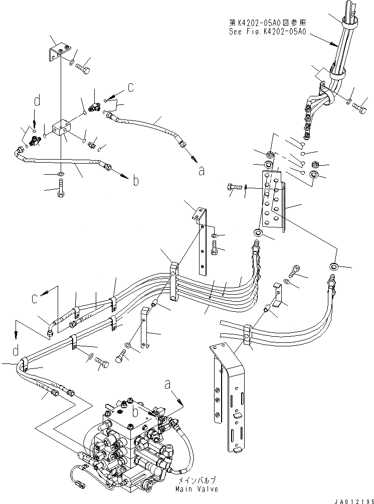 Схема запчастей Komatsu WA380-6 - ГИДРОЛИНИЯ (ПЕРЕДН. PPC ТРУБЫ) (ДЛЯ 3-Х СЕКЦИОНН. КОНТРОЛЬН. КЛАПАН)(№-) ГИДРАВЛИКА