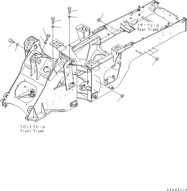 Схема запчастей Komatsu WA380-6 - БЛОКИР. ШАНГА И КРЫШКА(КРЫШКА)(№-) ОСНОВНАЯ РАМА И ЕЕ ЧАСТИ