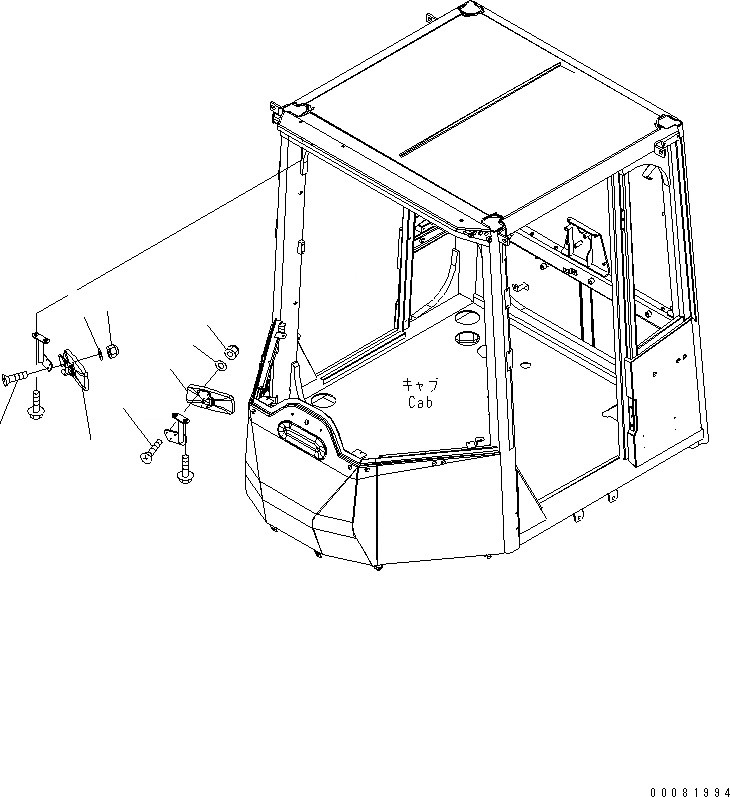 Схема запчастей Komatsu WA380-6 - КАБИНА ROPS (MIRROR) (MONOCOQUE ТИП)(№-) КАБИНА ОПЕРАТОРА И СИСТЕМА УПРАВЛЕНИЯ