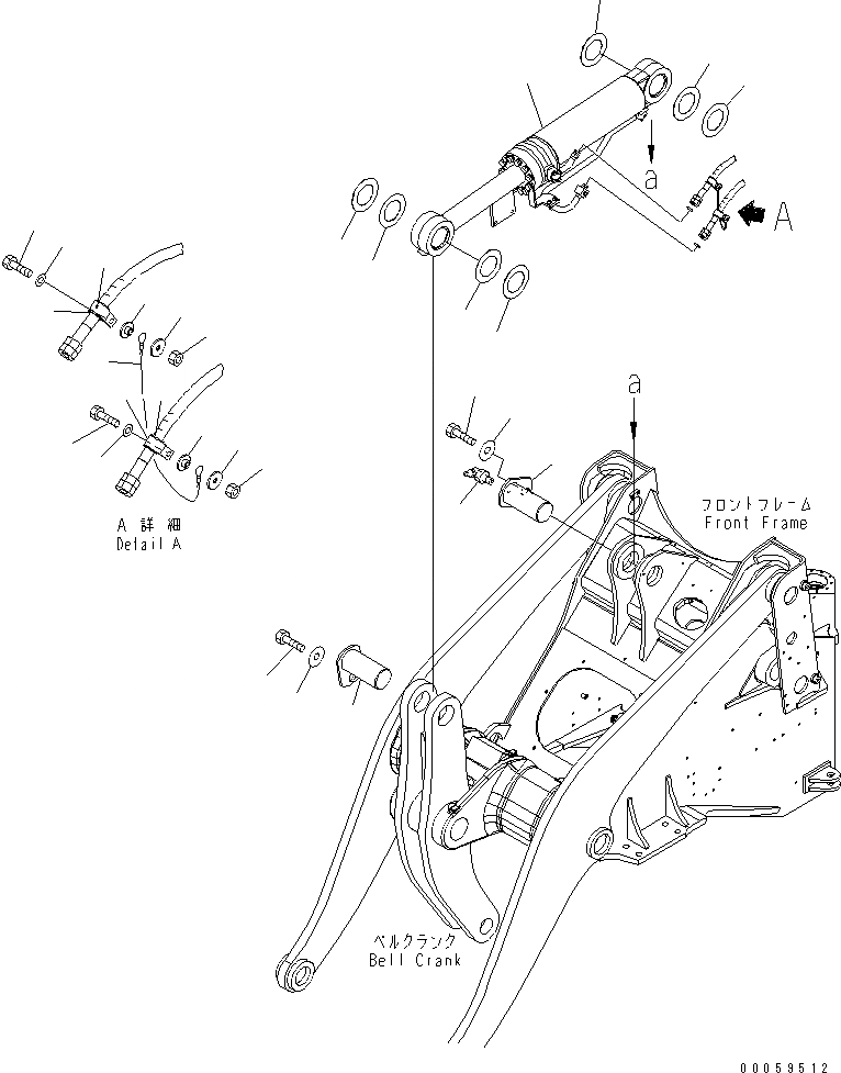 Схема запчастей Komatsu WA380-6 - ЦИЛИНДР КОВША (ДЛЯ HI LIFT)(№-) РАБОЧЕЕ ОБОРУДОВАНИЕ