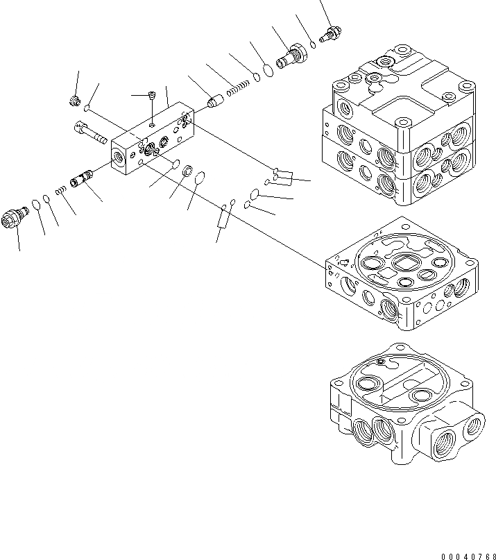 Схема запчастей Komatsu WA380-6 - КОНТРОЛЬНЫЙ КЛАПАН (2-Х СЕЦИОНН.) (8/8)(№-) ОСНОВН. КОМПОНЕНТЫ И РЕМКОМПЛЕКТЫ