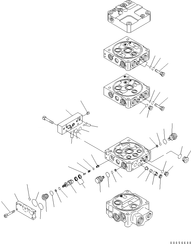Схема запчастей Komatsu WA380-6 - КОНТРОЛЬНЫЙ КЛАПАН (2-Х СЕЦИОНН.) (ECSS LESS) (/7)(№-) ОСНОВН. КОМПОНЕНТЫ И РЕМКОМПЛЕКТЫ