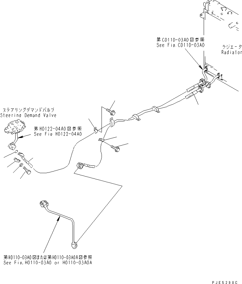 Схема запчастей Komatsu WA380-3 - ГИДРОЛИНИЯ (ОХЛАЖДЕНИЕ СИСТЕМЫ ПОВОРОТА) ГИДРАВЛИКА