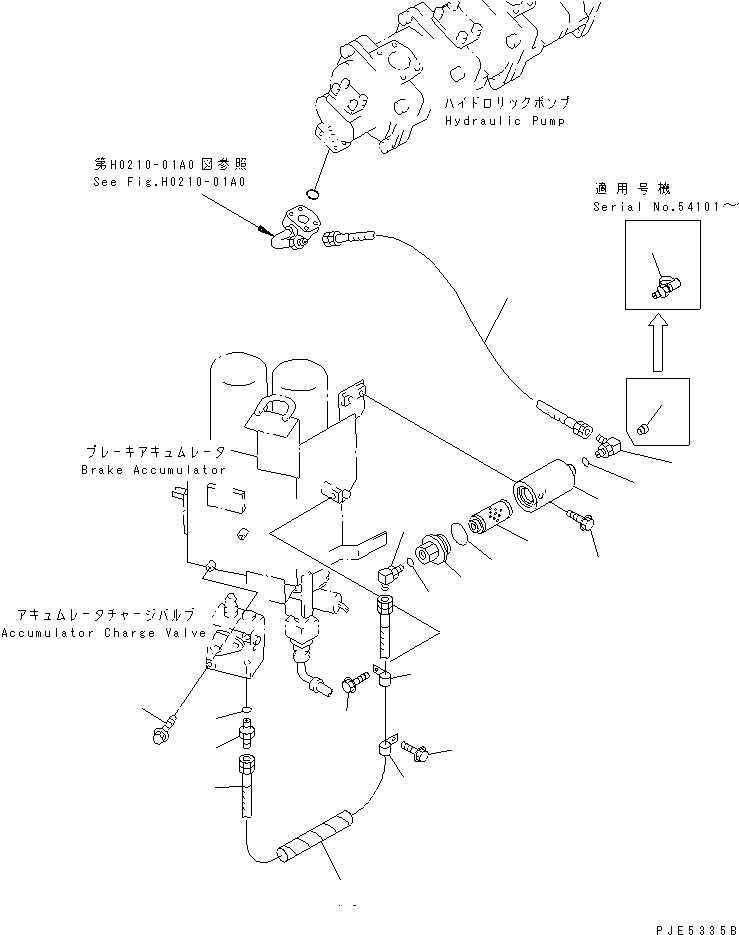 Схема запчастей Komatsu WA380-3 - УПРАВЛ-Е ТОРМОЗОМ (НАСОС PPC - КЛАПАН АККУМУЛЯТОРА) КАБИНА ОПЕРАТОРА И СИСТЕМА УПРАВЛЕНИЯ