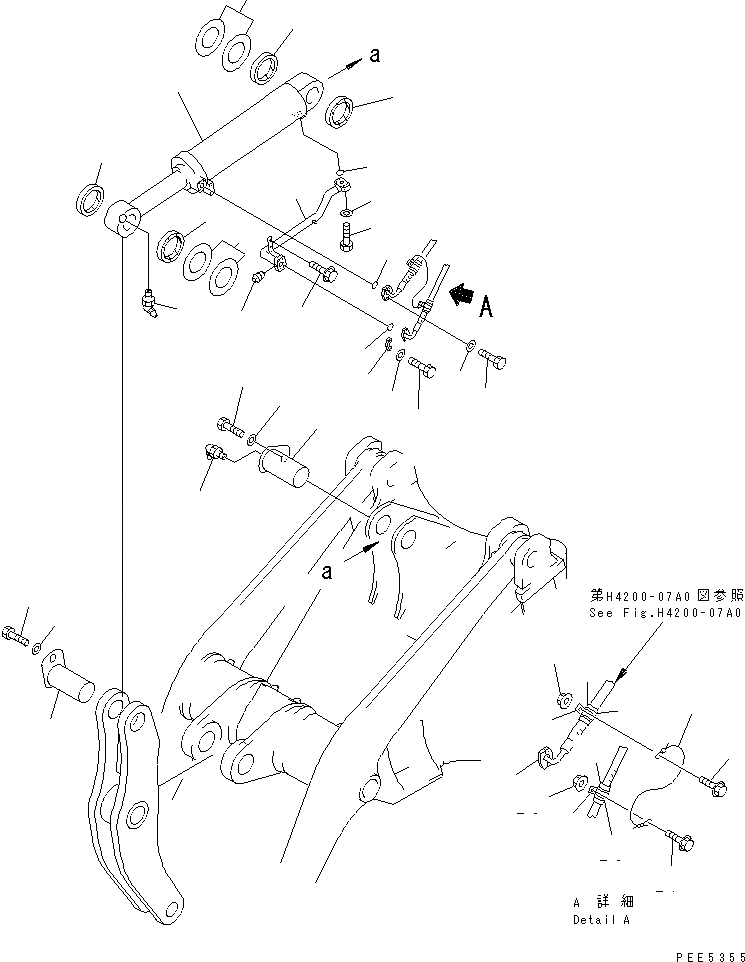 Схема запчастей Komatsu WA380-3 - ГИДРОЦИЛИНДР КОВША (ТРУБЫ И КРЕПЛЕНИЕ) РАБОЧЕЕ ОБОРУДОВАНИЕ