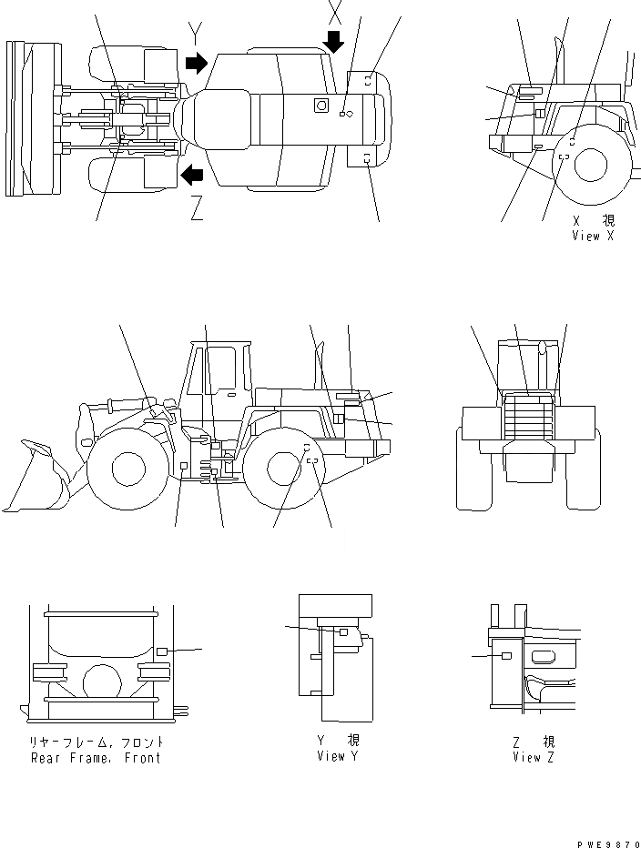 Схема запчастей Komatsu WA380-3 - МАРКИРОВКА (АНГЛ.)(№-) МАРКИРОВКА