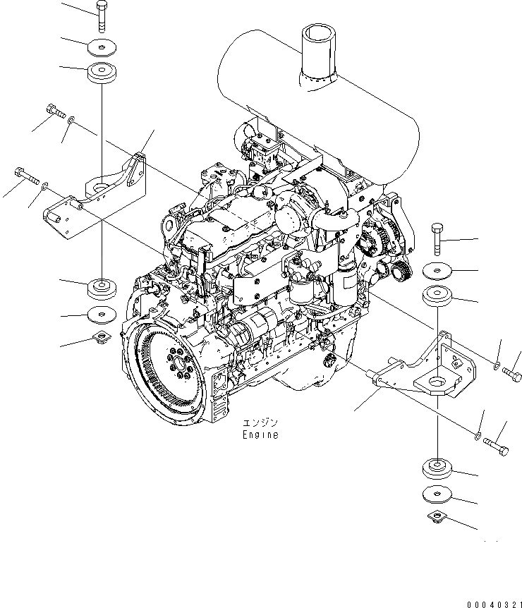 Схема запчастей Komatsu WA380-6 - КРЕПЛЕНИЕ ДВИГАТЕЛЯ(№-) КОМПОНЕНТЫ ДВИГАТЕЛЯ
