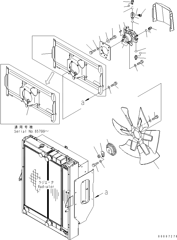 Схема запчастей Komatsu WA380-6 - РАДИАТОР (МОТОР ВЕНТИЛЯТОРА)(№-) СИСТЕМА ОХЛАЖДЕНИЯ