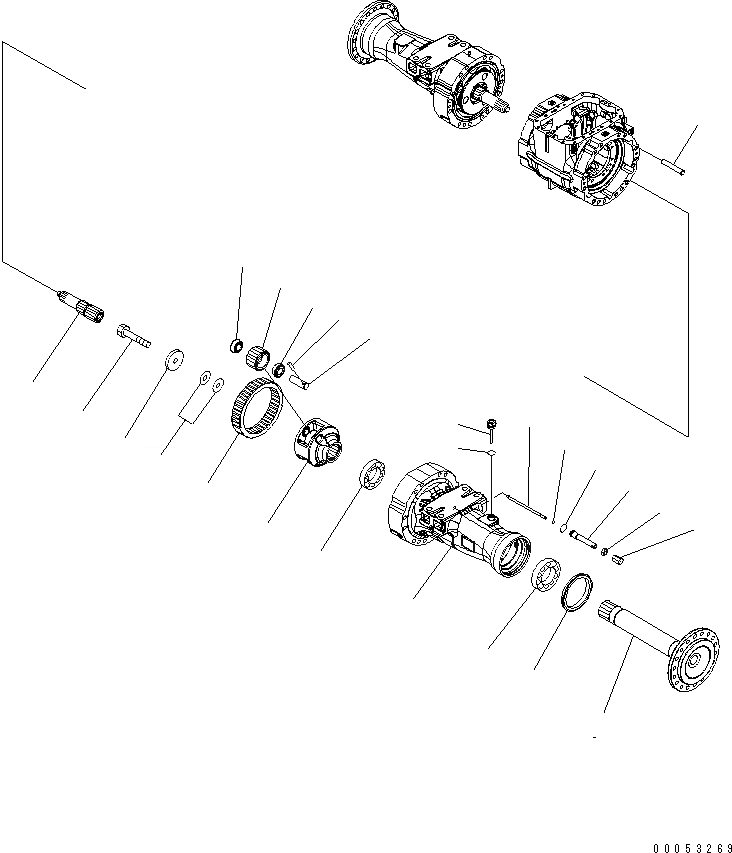 Схема запчастей Komatsu WA380-6 - ПЕРЕДНИЙ МОСТ (КОНЕЧНАЯ ПЕРЕДАЧА) (ЛЕВ.)(№-) ТРАНСМИССИЯ