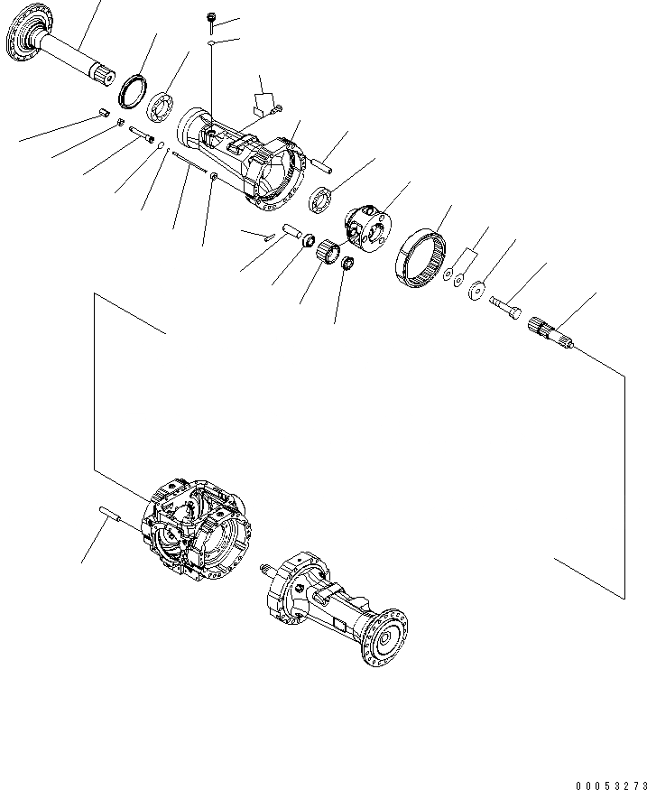 Схема запчастей Komatsu WA380-6 - ЗАДН. МОСТ (КОНЕЧНАЯ ПЕРЕДАЧА) (ПРАВ.)(№-) ТРАНСМИССИЯ