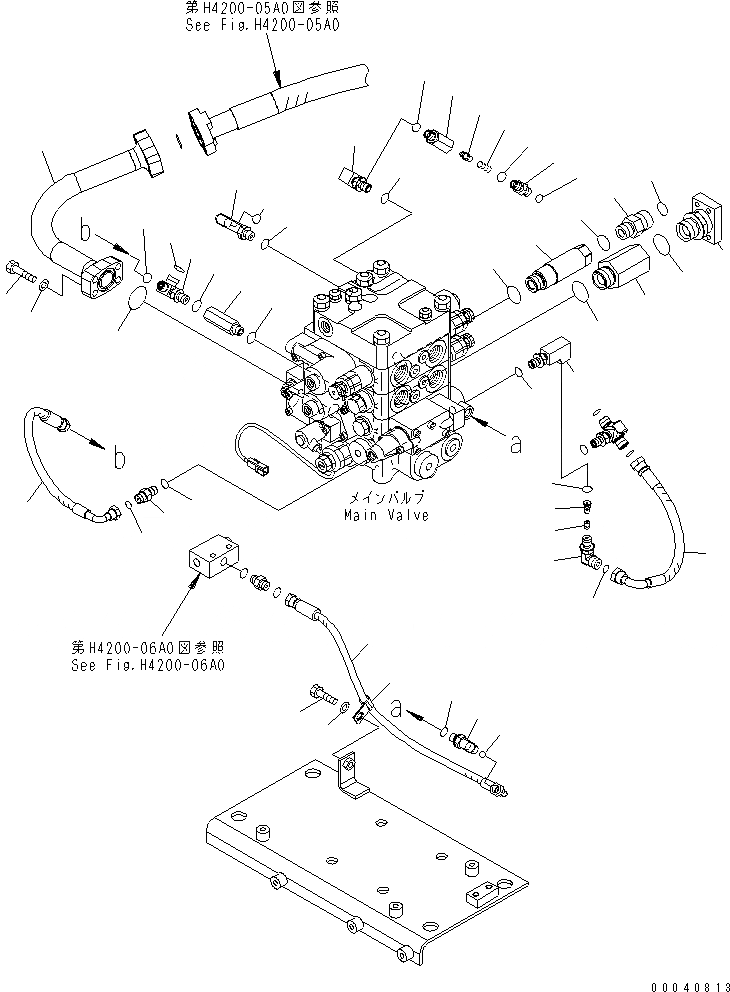 Схема запчастей Komatsu WA380-6 - ОСНОВН. КЛАПАН (ПАТРУБОК)(№-) ГИДРАВЛИКА