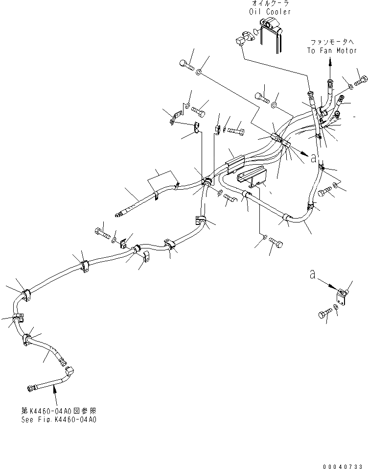 Схема запчастей Komatsu WA380-6 - ПРИВОД ВЕНТИЛЯТОРА ТРУБЫ(№-) ГИДРАВЛИКА