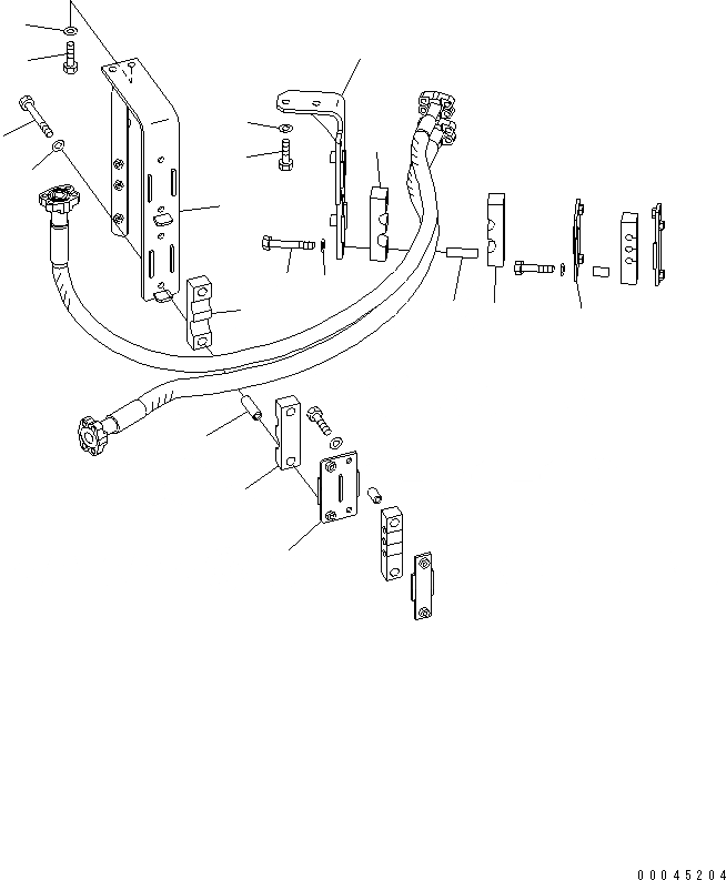 Схема запчастей Komatsu WA380-6 - ГИДРОЛИНИЯ (ГИДР. НАСОС. ЛИНИЯ) (ДЛЯ 3-Х СЕКЦИОНН. КОНТРОЛЬН. КЛАПАН)(№-) ГИДРАВЛИКА