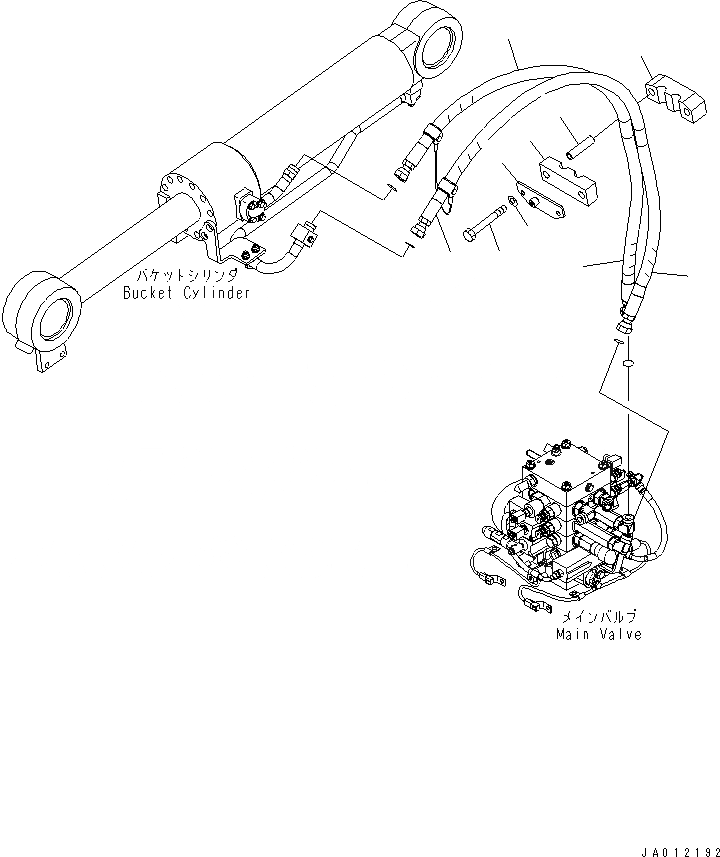 Схема запчастей Komatsu WA380-6 - ГИДРОЛИНИЯ (ЛИНИЯ ГИДРОЦИЛИНДРА КОВША) (ДЛЯ 3-Х СЕКЦИОНН. КОНТРОЛЬН. КЛАПАН)(№-) ГИДРАВЛИКА