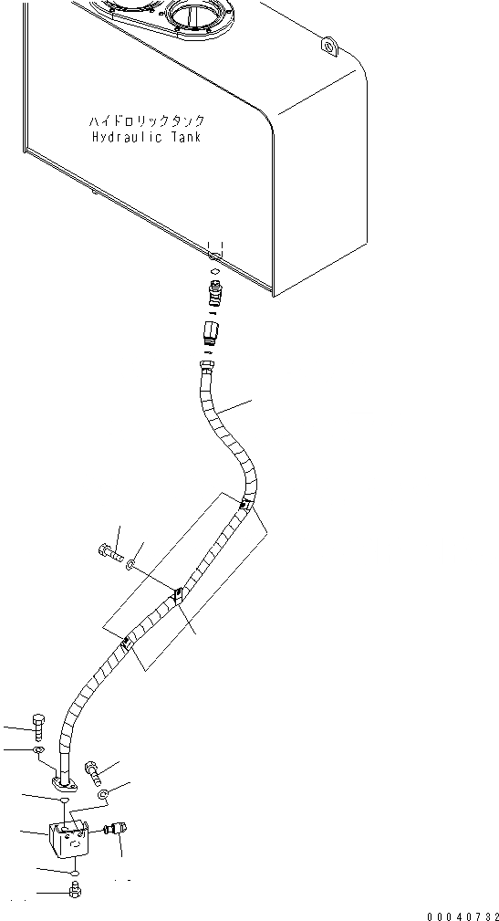 Схема запчастей Komatsu WA380-6 - ГИДРОЛИНИЯ (T БЛОК ВОЗВРАТН. ЛИНИЯ)(№-) ГИДРАВЛИКА