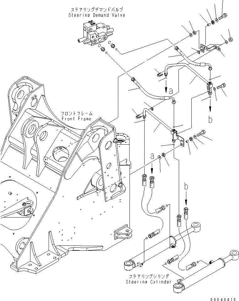 Схема запчастей Komatsu WA380-6 - РУЛЕВ. УПРАВЛЕНИЕ ЛИНИЯ (ТРУБКА)(№-) ГИДРАВЛИКА