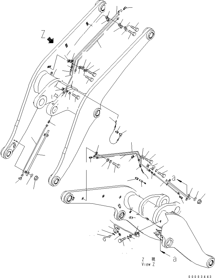 Схема запчастей Komatsu WA380-6 - УДАЛЕННАЯ СМАЗКА (РУКОЯТЬ) (ДЛЯ АВТОМАТИЧ. СМАЗ.)(№-) ОСНОВНАЯ РАМА И ЕЕ ЧАСТИ