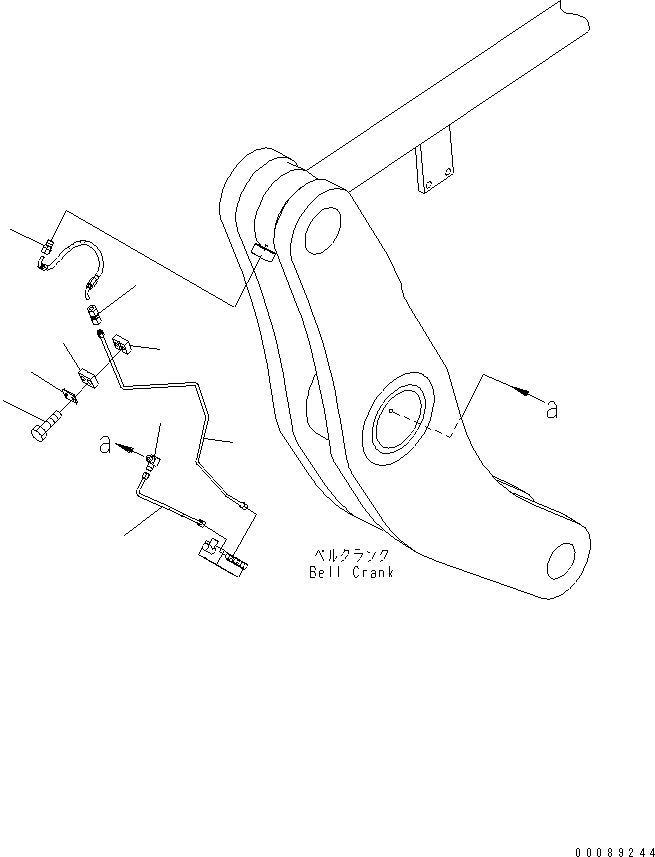 Схема запчастей Komatsu WA380-6 - УДАЛЕННАЯ СМАЗКА (BELL CRANK) (ДЛЯ АВТОМАТИЧ. СМАЗ. И HI LIFT)(№-) ОСНОВНАЯ РАМА И ЕЕ ЧАСТИ