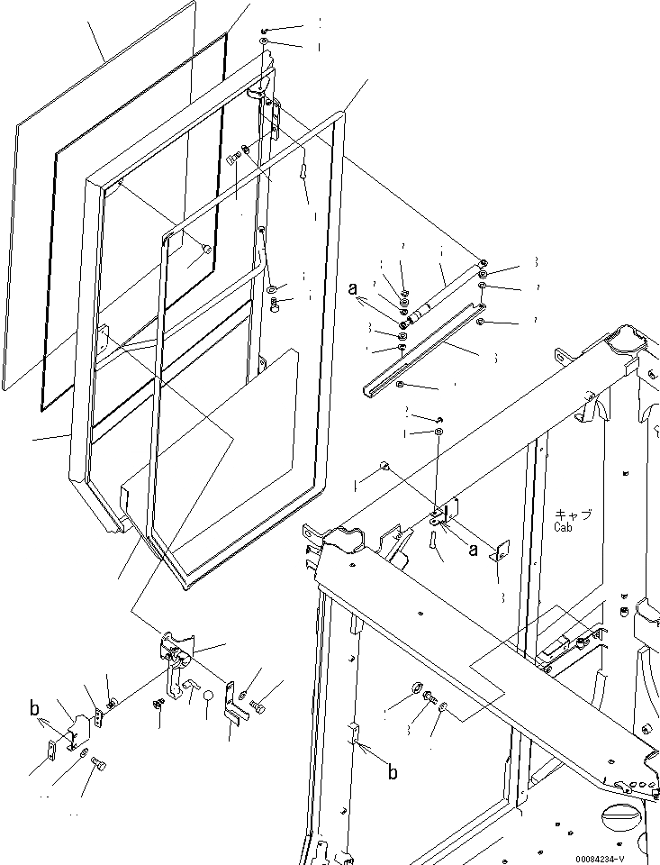 Схема запчастей Komatsu WA380-6 - КАБИНА ROPS (ДВЕРЬ ПРАВ.) (ДЛЯ СТЕКЛА) (MONOCOQUE ТИП)(№-) КАБИНА ОПЕРАТОРА И СИСТЕМА УПРАВЛЕНИЯ